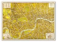 Small A-Z Pictorial Canvas Map Central London 1938 (Canvas)