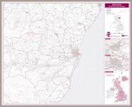 Aberdeen Postcode Sector Map (Pinboard & framed - Silver)