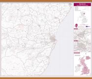 Aberdeen Postcode Sector Map (Wooden hanging bars)