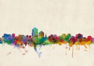 Albuquerque New Mexico Watercolour Skyline