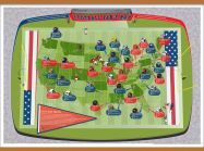 Large American Football Stadiums Map (Wooden hanging bars)