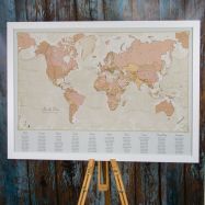 Antique World Map Wedding Table Plan