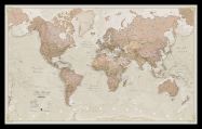 Medium Antique World Map (Pinboard & framed - Black)