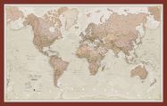 Medium Antique World Map (Pinboard & framed - Dark Oak)