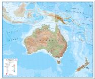 Large Australasia Wall Map Physical (Pinboard)
