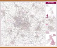 Birmingham Postcode Sector Map (Wooden hanging bars)