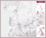 Blackpool Postcode Sector Map (Pinboard & framed - Silver)