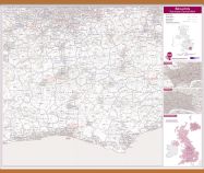 Brighton Postcode Sector Map (Wooden hanging bars)