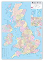 Huge British Isles Administrative Map (Canvas)