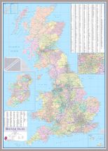British Isles Planning Wall Map (Pinboard & framed - Silver)