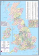 British Isles Planning Wall Map (Rolled Canvas with Hanging Bars)