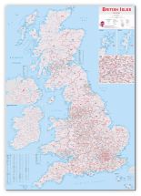 Large British Isles Postcode Map (Canvas)