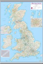 Medium British Isles Routeplanning Map (Rolled Canvas with Hanging Bars)
