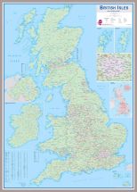 Huge British Isles Sales and Marketing Map (Pinboard & framed - Silver)