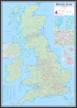 Large British Isles Sales and Marketing Map (Wood Frame - Black)