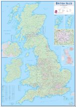 Large British Isles Sales and Marketing Map (Pinboard)