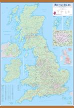 Huge British Isles Sales and Marketing Map (Wooden hanging bars)