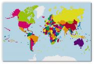 Huge Building Blocks Map of the World (Canvas)