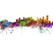 Calgary Canada Watercolour Skyline