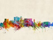 Cape Town South Africa Watercolour Skyline