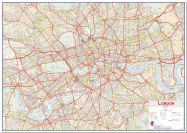 Huge Central London street Wall Map (Pinboard)
