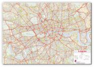 Large Central London street Wall Map (Canvas)