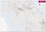 Central Scotland and Northumbria Postcode District Map (Pinboard)