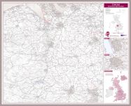 Chester Postcode Sector Map (Pinboard & framed - Silver)