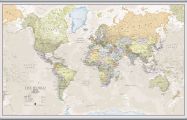 Large Classic World Map (Hanging bars)