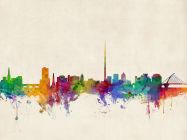 Dublin Ireland Watercolour Skyline