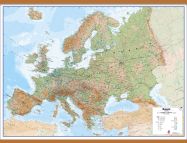 Huge Europe Wall Map Physical (Wooden hanging bars)
