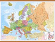 Huge Europe Wall Map Political (Wooden hanging bars)