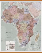 Huge Executive Africa political Wall Map (Wooden hanging bars)