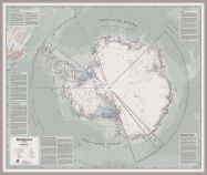 Large Executive Antarctica Wall Map Political (Pinboard & framed - Silver)