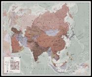 Huge Executive Asia Wall Map Political (Pinboard & framed - Black)