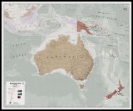 Large Executive Australasia Wall Map Political (Pinboard & framed - Black)