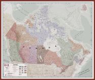Huge Executive Canada Wall Map (Pinboard & framed - Dark Oak)