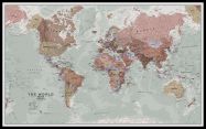 Huge Executive World Wall Map Political (Pinboard & framed - Black)