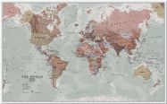 Large Executive World Wall Map Political (Pinboard)