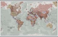 Large Executive World Wall Map Political (Hanging bars)