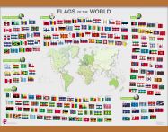 Flags of the World poster (Wooden hanging bars)