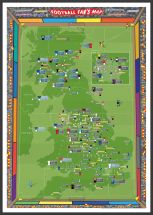 Large Football Fan's Stadium Map (Pinboard & wood frame - Black)