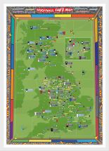 Medium Football Fan's Stadium Map (Wood Frame - White)