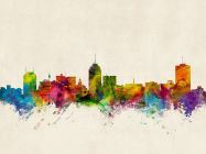 Fresno California Watercolour Skyline