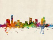 Grand Rapids Michigan Watercolour Skyline