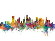 Houston Texas Watercolour Skyline