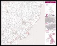 Ipswich Postcode Sector Map (Pinboard & framed - Black)