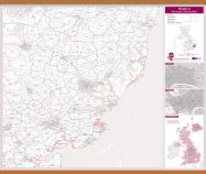 Ipswich Postcode Sector Map (Wooden hanging bars)