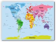 Medium Kids Big Text Map of the World (Canvas)