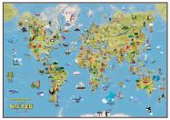 Kids Cartoon World Map (Silk Art Paper - Pack of 2)